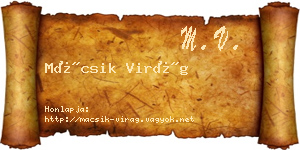 Mácsik Virág névjegykártya